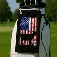 Patriotic Goat 4th of July American Flag Golf Towel thumb 2