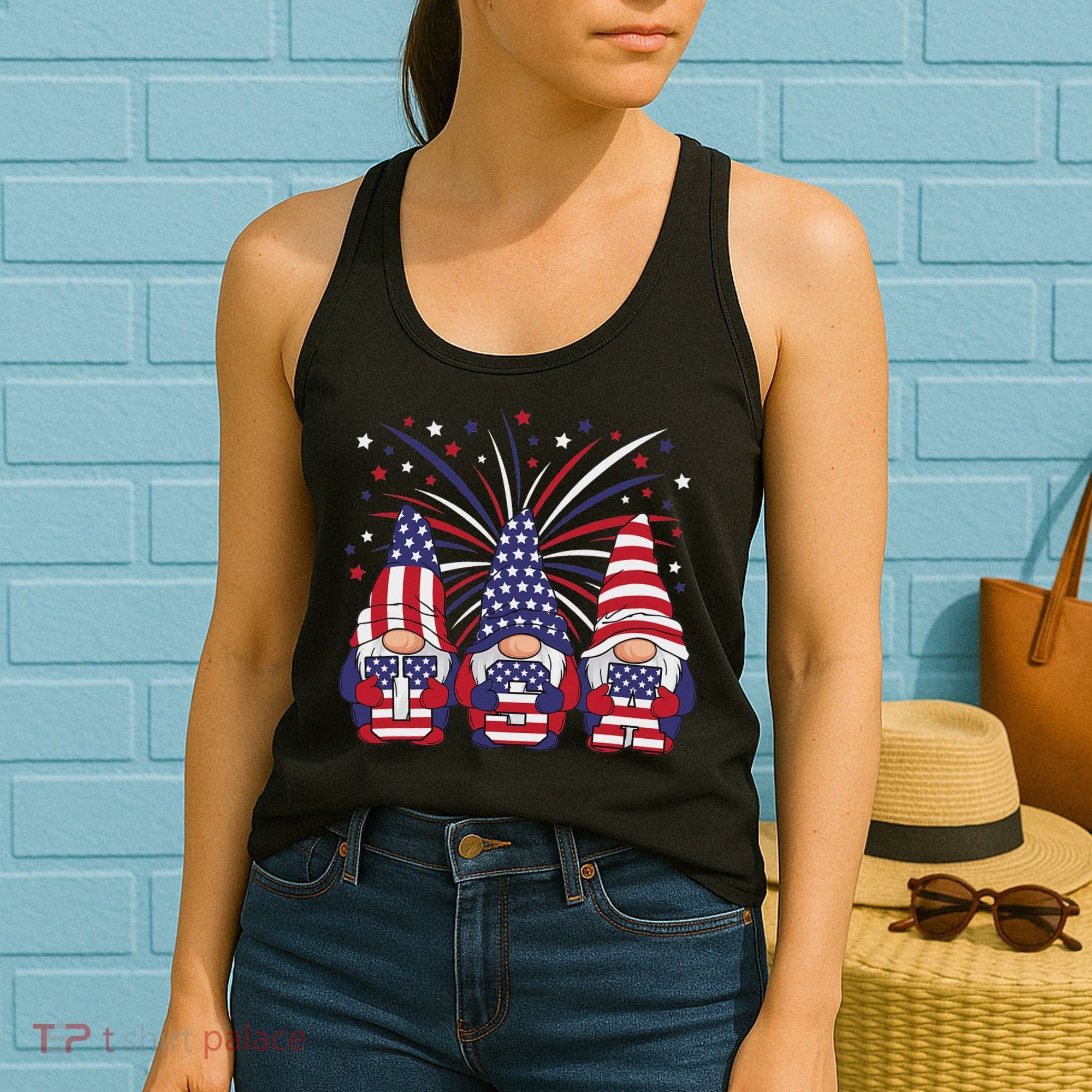 Patriotic Gnomes 4th Of July Usa Women Women's Tank Top