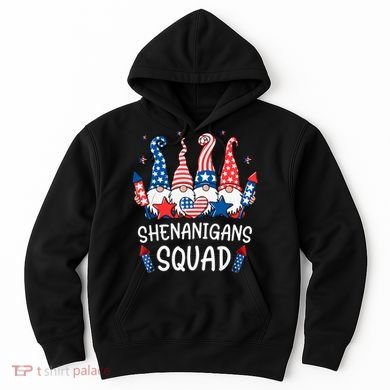 Patriotic Gnomes 4th Of July Funny Shenanigans Squad Hoodie