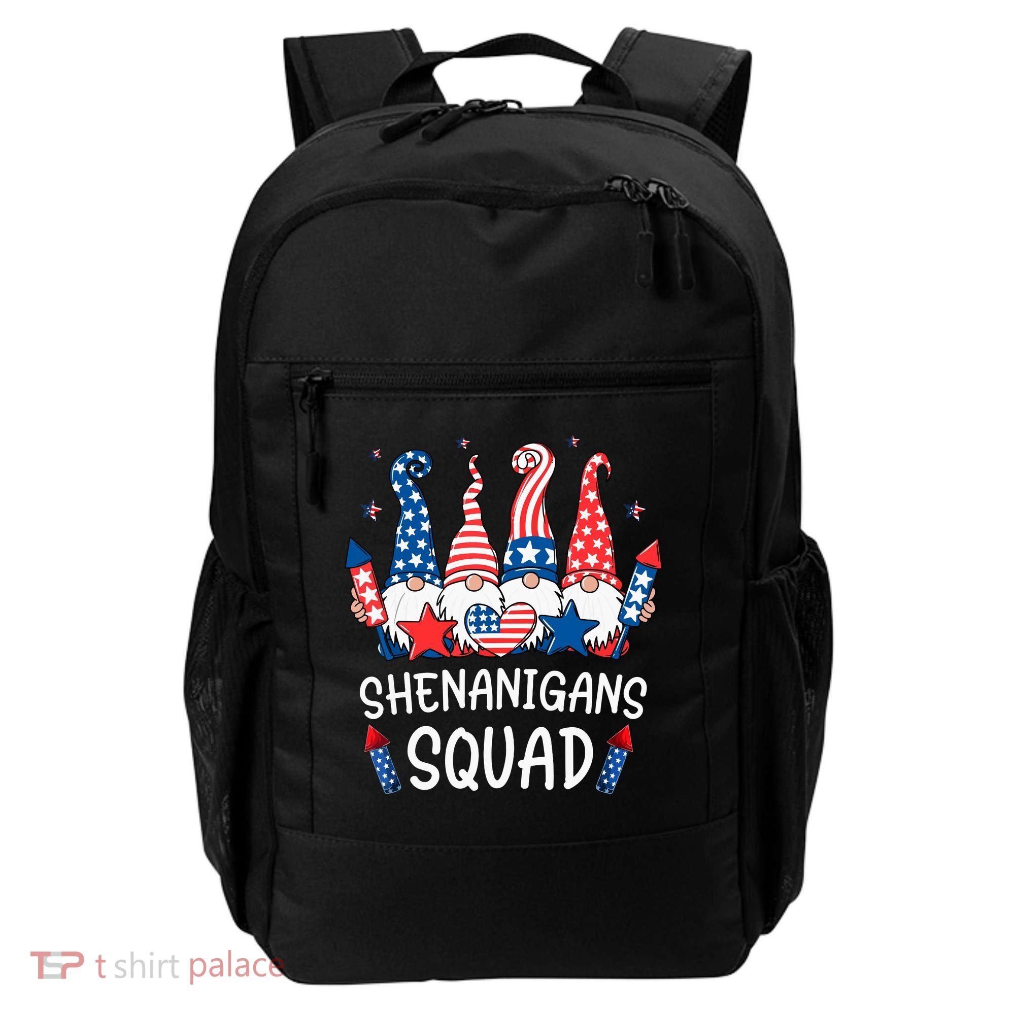 Patriotic Gnomes 4th Of July Funny Shenanigans Squad Backpack