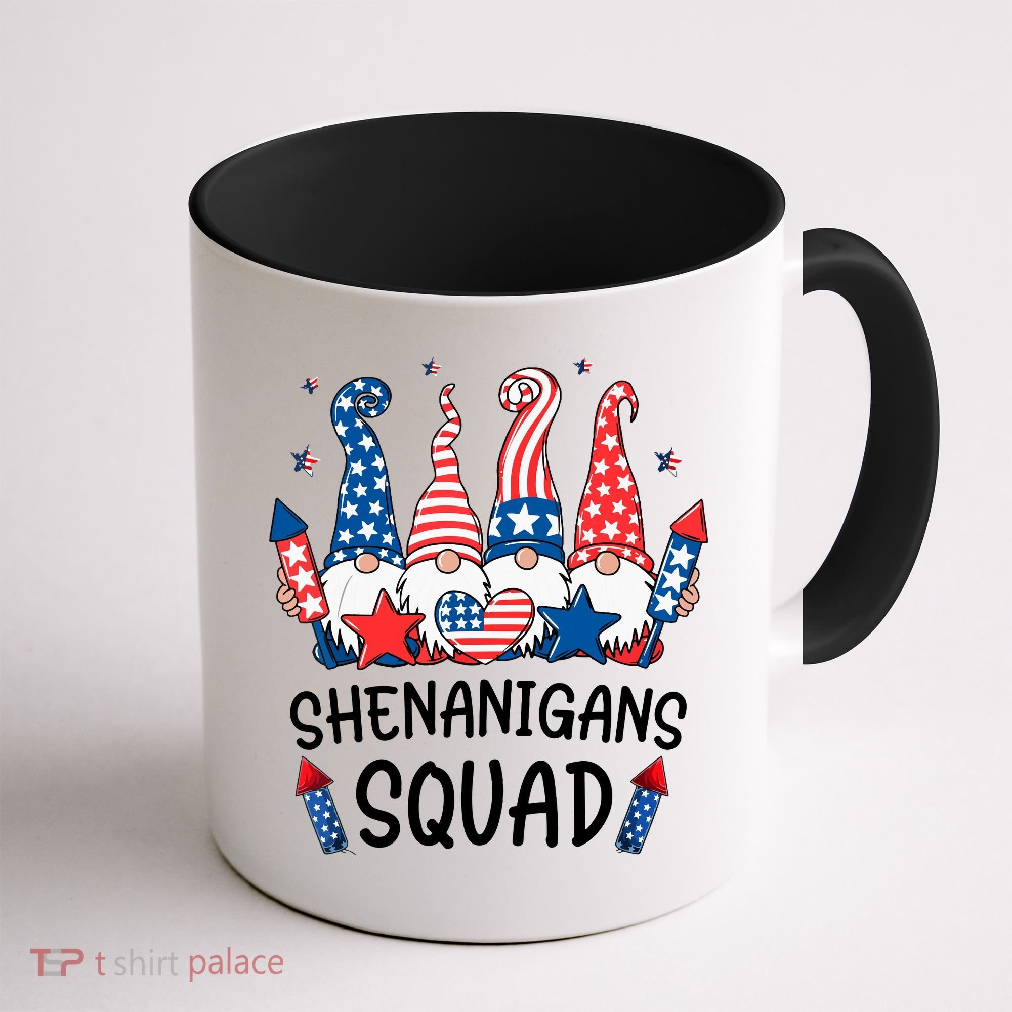 Patriotic Gnomes 4th Of July Funny Shenanigans Squad Coffee Mug