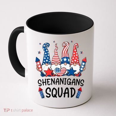 Patriotic Gnomes 4th Of July Funny Shenanigans Squad Coffee Mug
