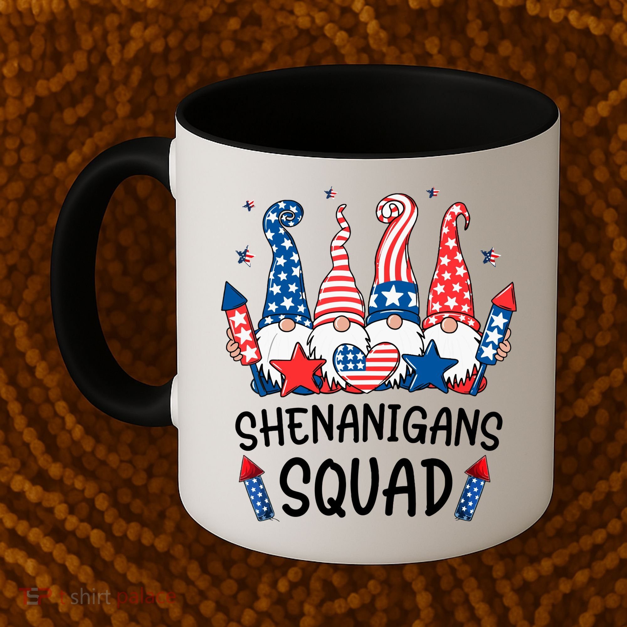 Patriotic Gnomes 4th Of July Funny Shenanigans Squad Coffee Mug