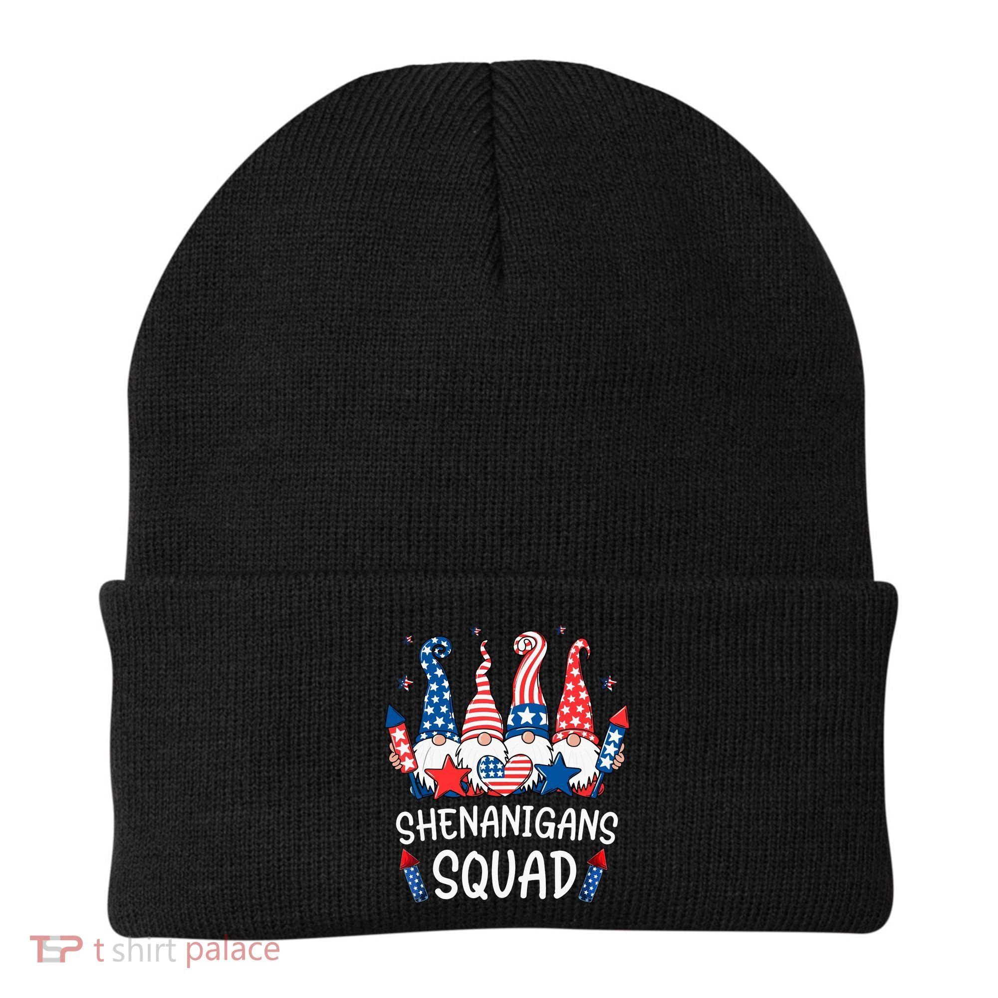 Patriotic Gnomes 4th Of July Funny Shenanigans Squad Beanie
