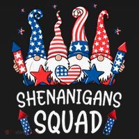 Patriotic Gnomes 4th Of July Funny Shenanigans Squad Pajama Set thumb 2