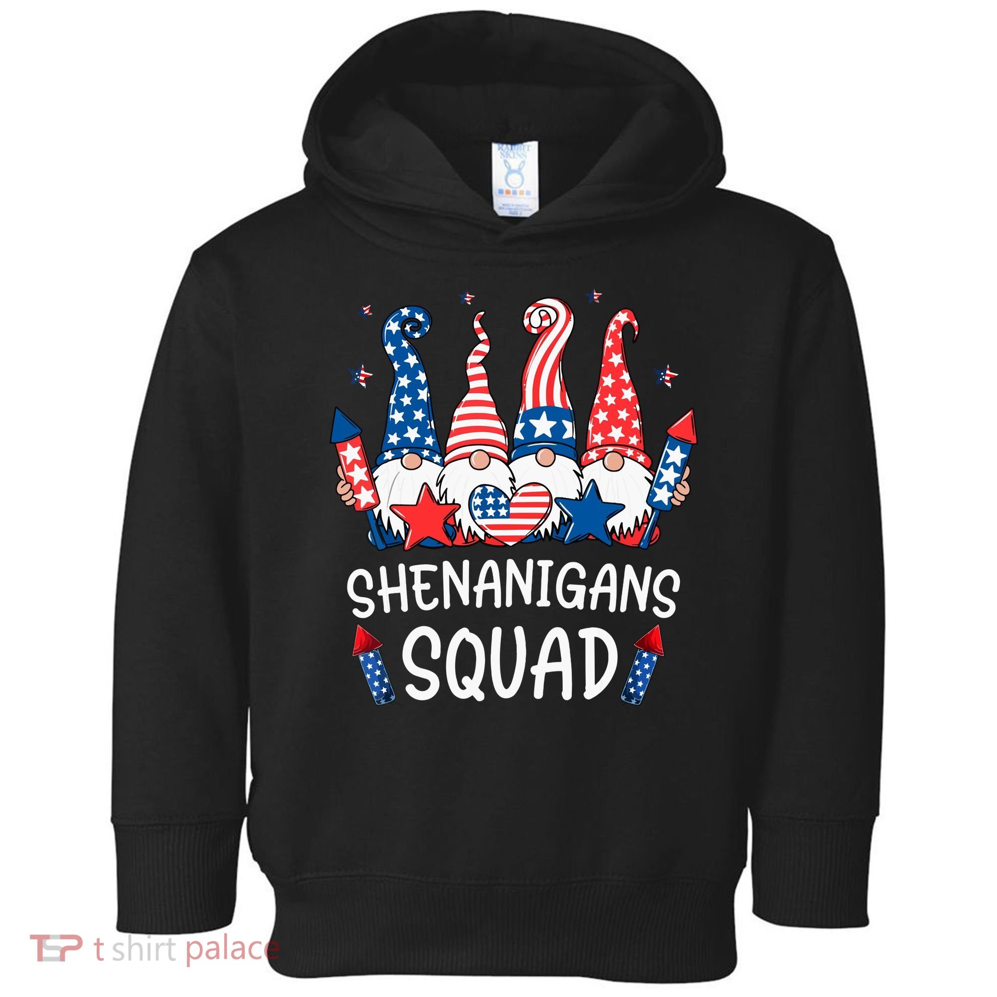 Patriotic Gnomes 4th Of July Funny Shenanigans Squad Toddler Hoodie