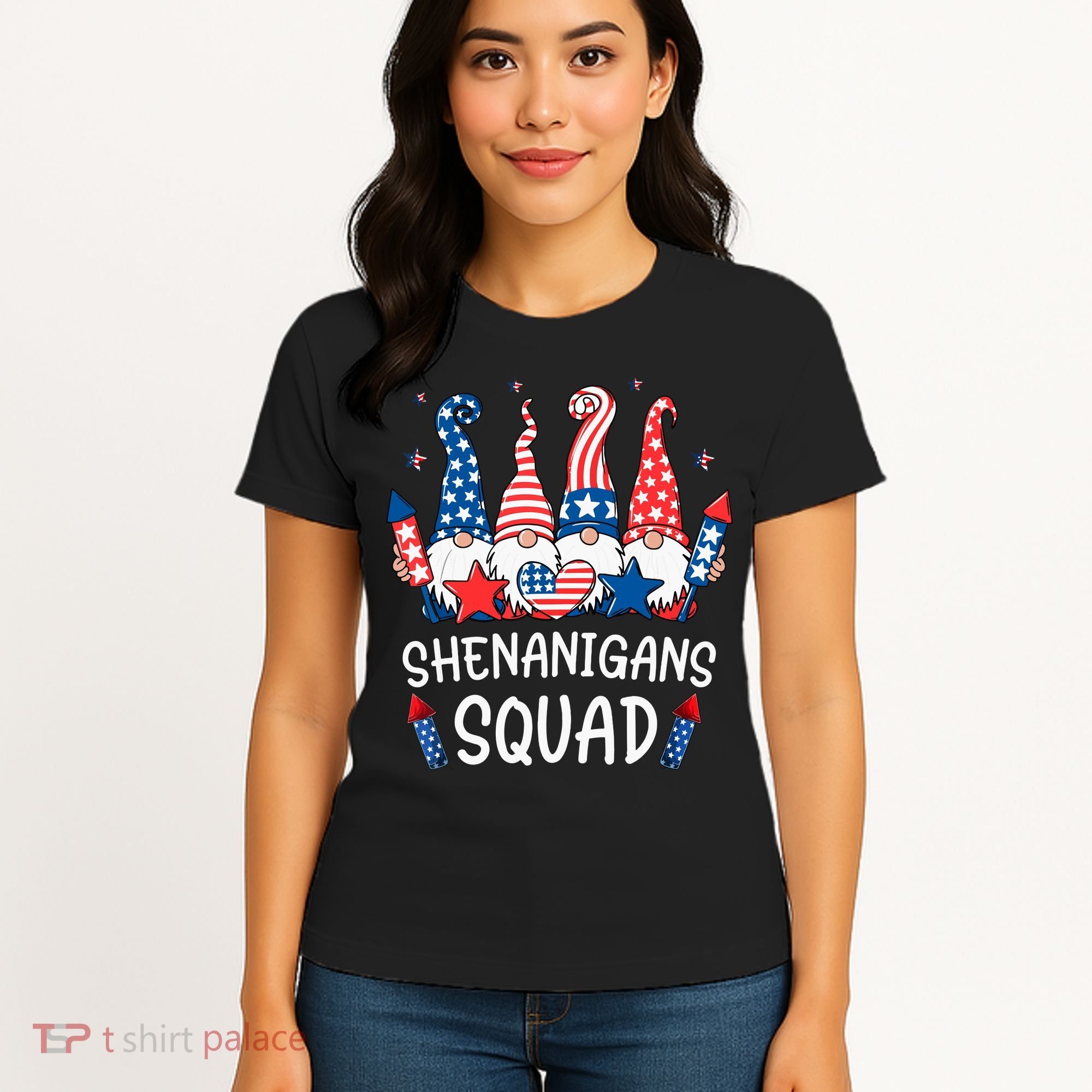 Patriotic Gnomes 4th Of July Funny Shenanigans Squad Women's T-Shirt