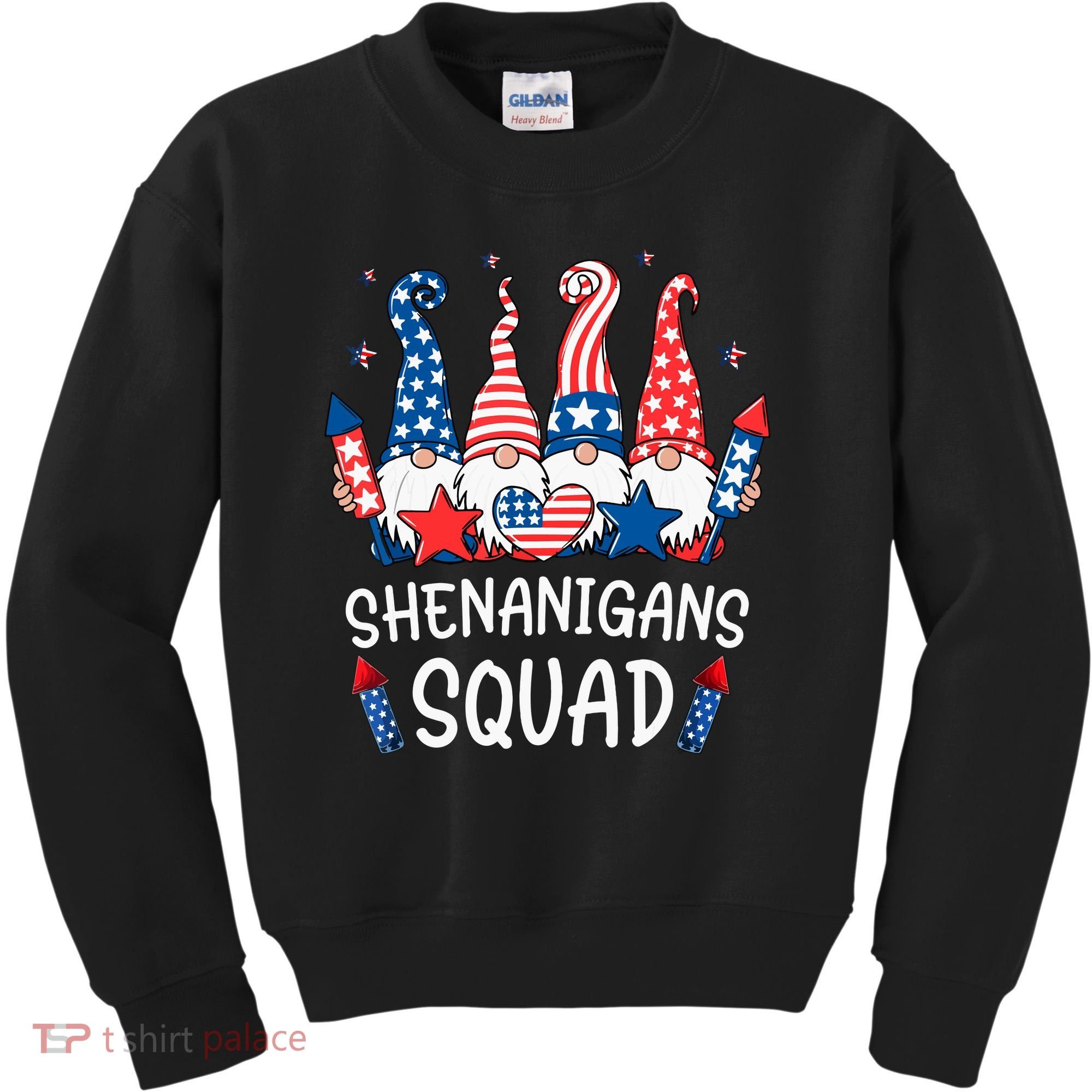 Patriotic Gnomes 4th Of July Funny Shenanigans Squad Kids Sweatshirt