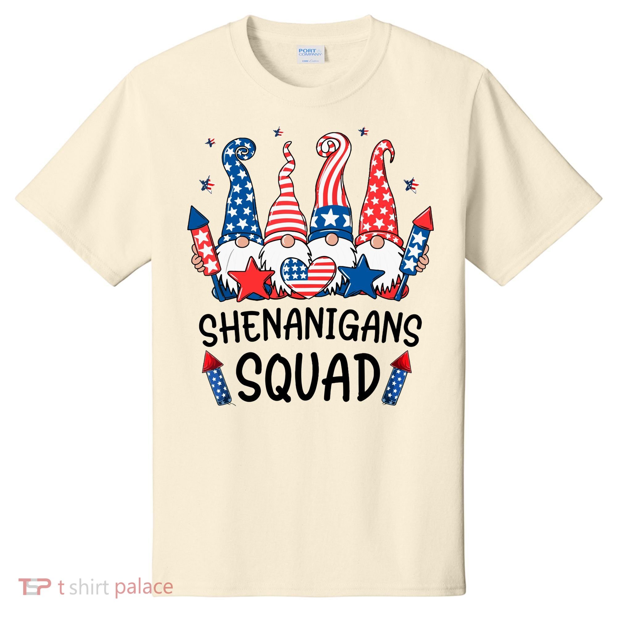 Patriotic Gnomes 4th Of July Funny Shenanigans Squad T-Shirt