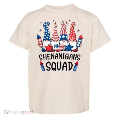 Patriotic Gnomes 4th Of July Funny Shenanigans Squad Toddler T-Shirt