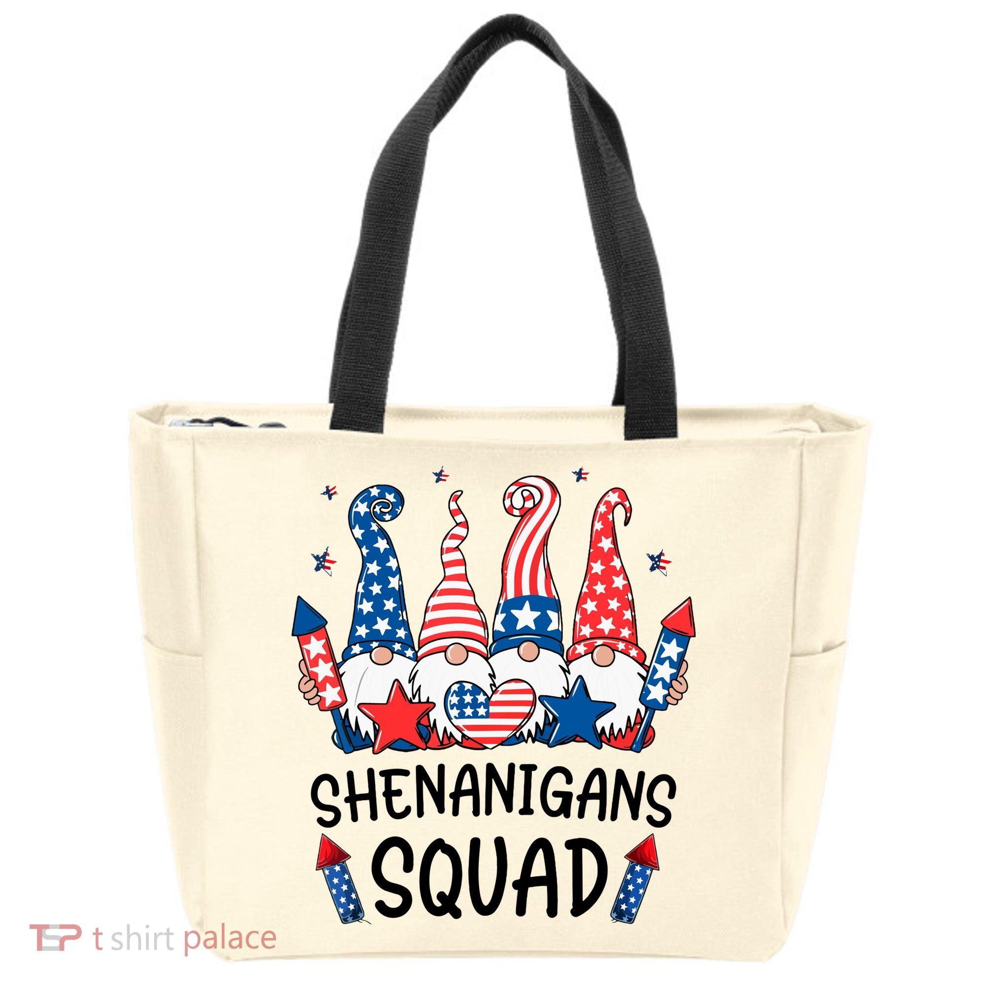 Patriotic Gnomes 4th Of July Funny Shenanigans Squad Tote Bag