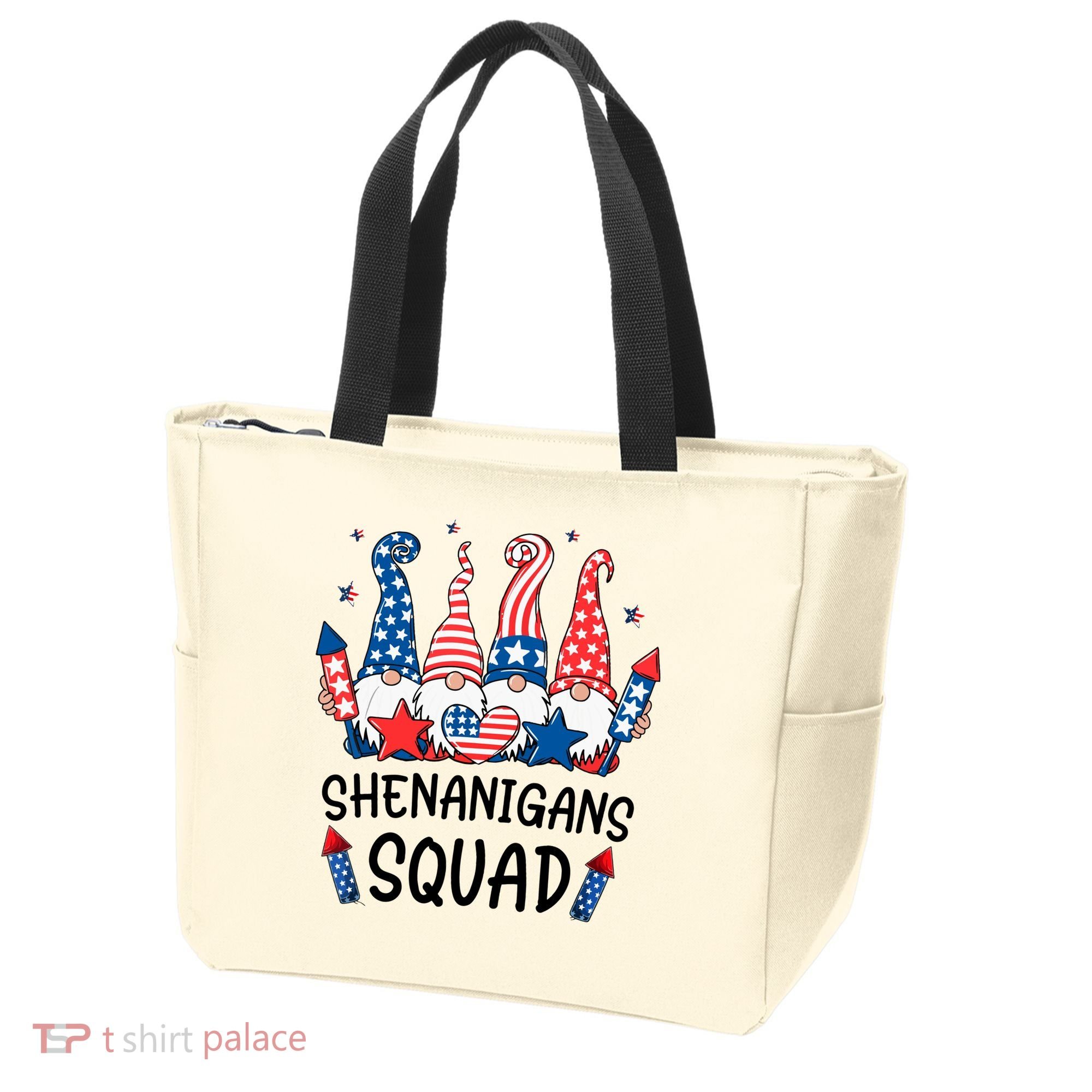 Patriotic Gnomes 4th Of July Funny Shenanigans Squad Tote Bag