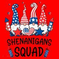Patriotic Gnomes 4th Of July Funny Shenanigans Squad Santa Hat thumb 1