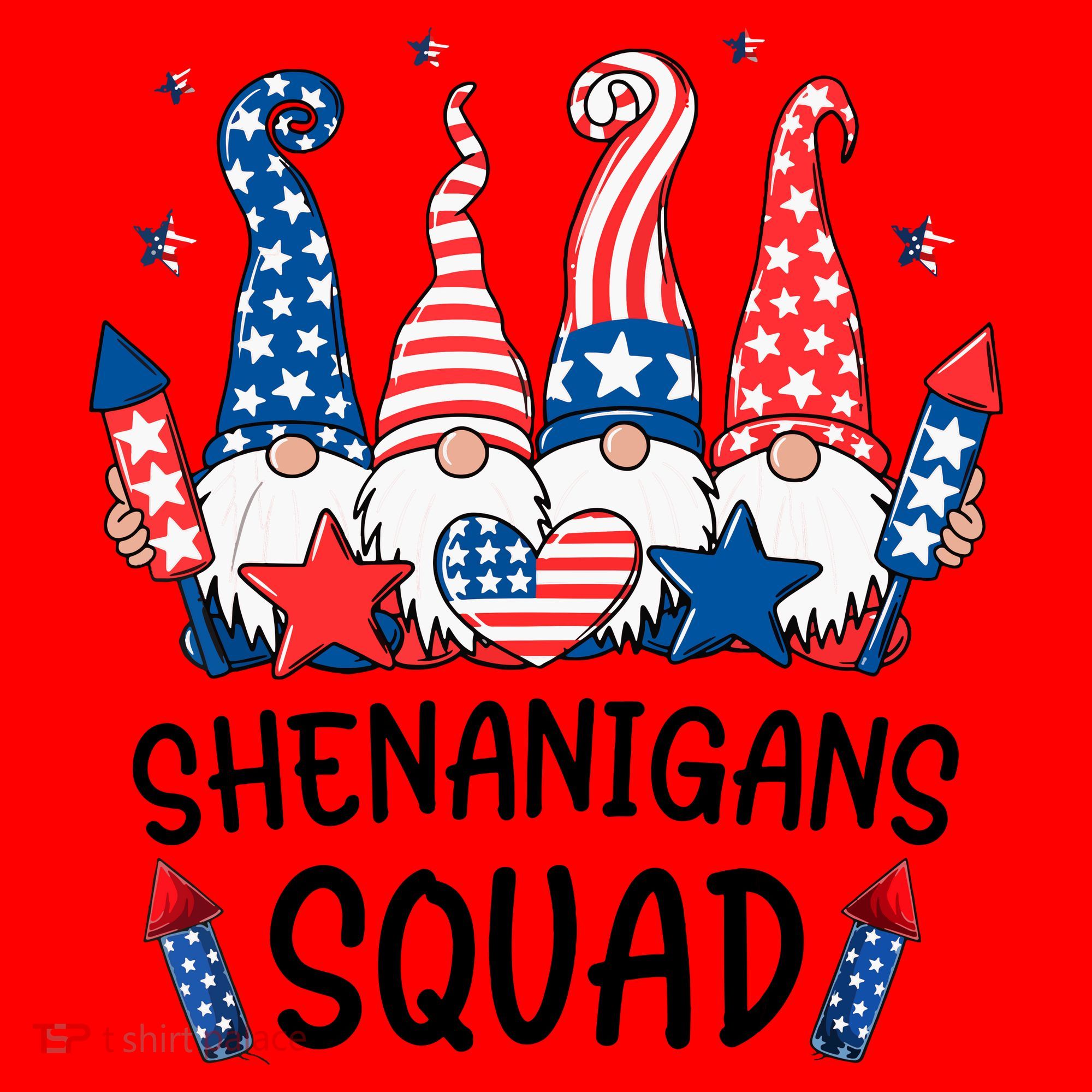 Patriotic Gnomes 4th Of July Funny Shenanigans Squad Santa Hat