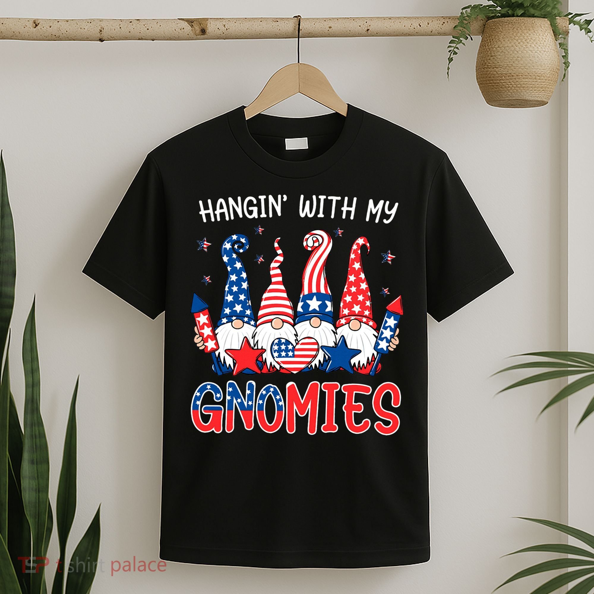 Patriotic Gnome 4th Of July Funny Hangin With My Gnomies T-Shirt