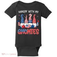 Patriotic Gnome 4th Of July Funny Hangin With My Gnomies Baby Bodysuit thumb 0