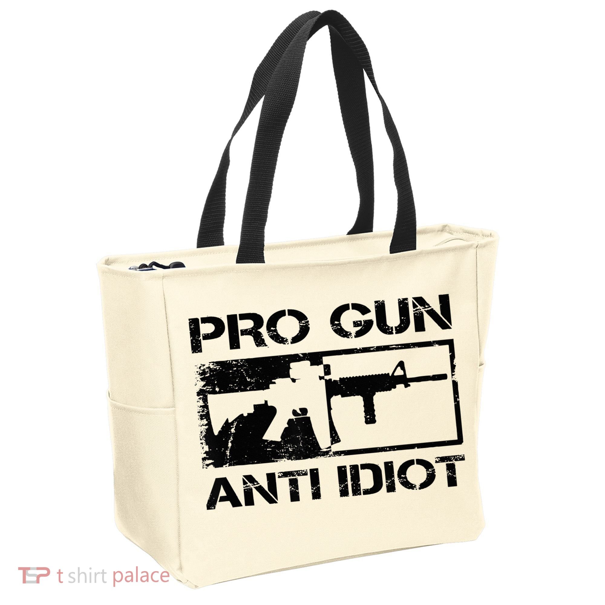 Pro Gun Anti Idiot 2nd Amendment Ar15 Rifle Gun Rights Tote Bag