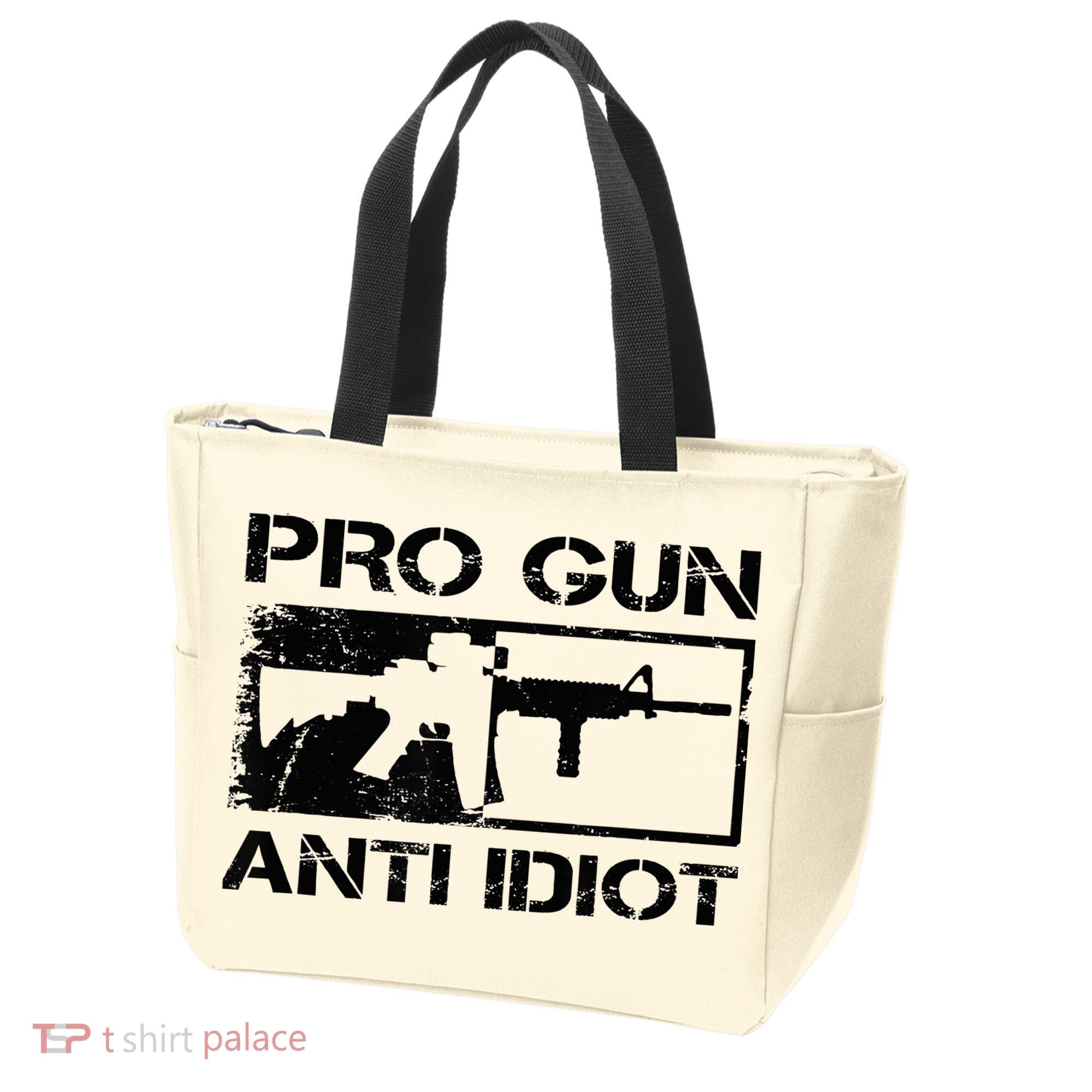 Pro Gun Anti Idiot 2nd Amendment Ar15 Rifle Gun Rights Tote Bag