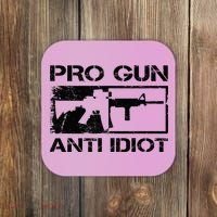 Pro Gun Anti Idiot 2nd Amendment Ar15 Rifle Gun Rights Coaster thumb 0