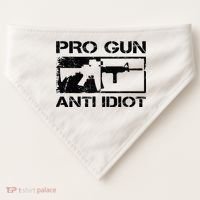 Pro Gun Anti Idiot 2nd Amendment Ar15 Rifle Gun Rights USA-Made Doggie Bandana thumb 0