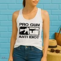 Pro Gun Anti Idiot 2nd Amendment Ar15 Rifle Gun Rights Women's Tank Top thumb 2