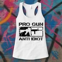 Pro Gun Anti Idiot 2nd Amendment Ar15 Rifle Gun Rights Women's Tank Top thumb 3