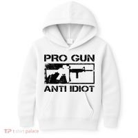 Pro Gun Anti Idiot 2nd Amendment Ar15 Rifle Gun Rights Kids Hoodie thumb 0