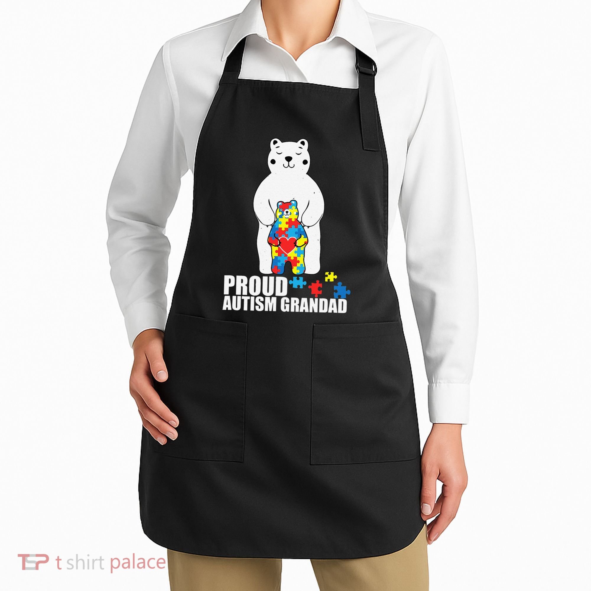 Proud Grandad Bear Autism Awareness Love Autistic Apron