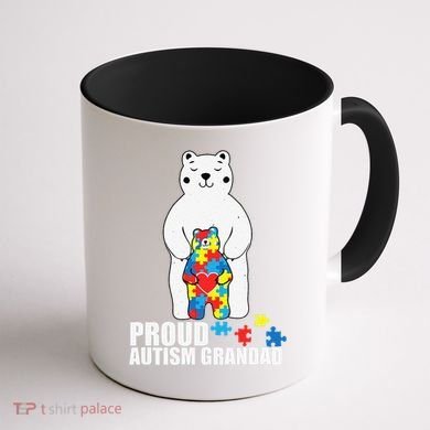 Proud Grandad Bear Autism Awareness Love Autistic Coffee Mug back