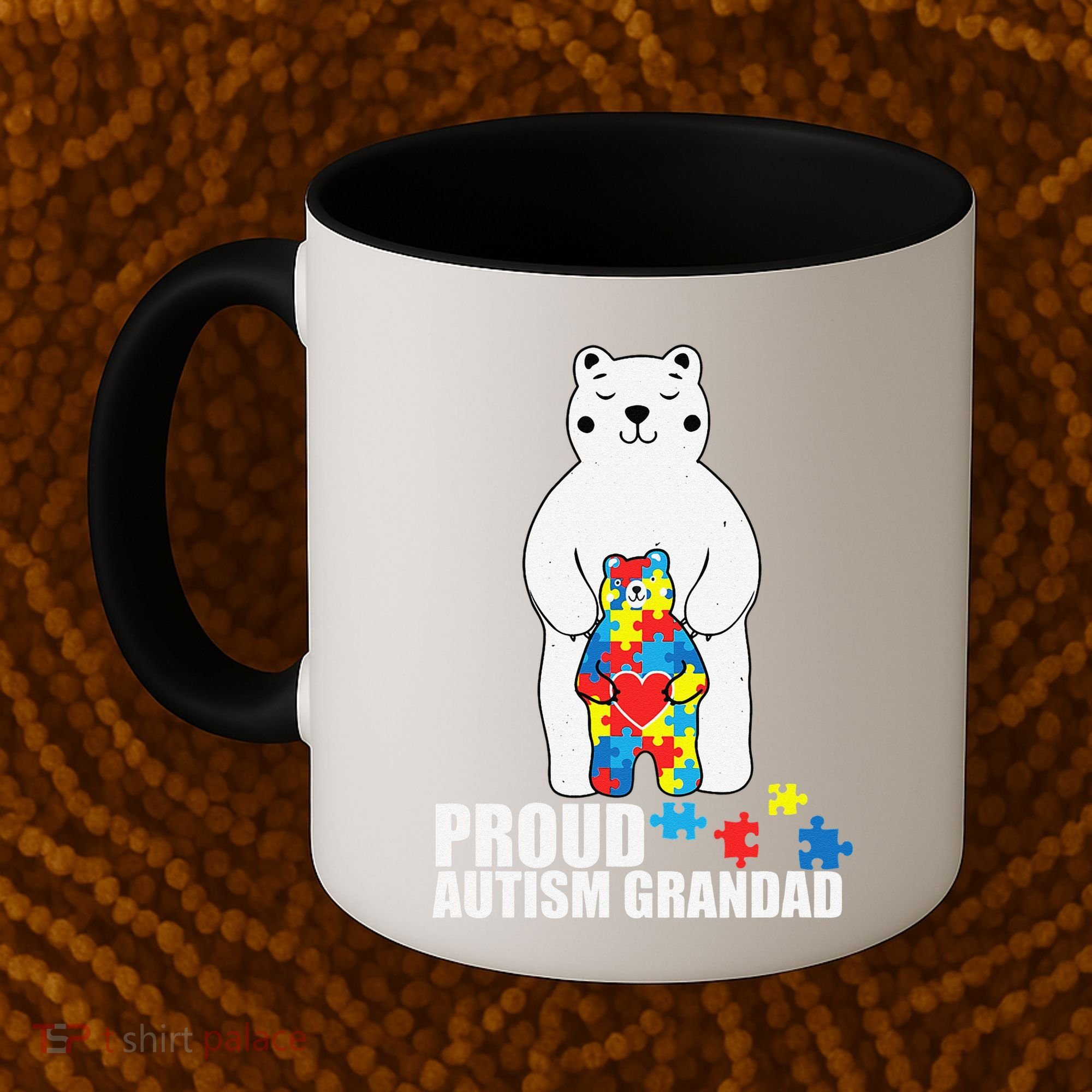 Proud Grandad Bear Autism Awareness Love Autistic Coffee Mug