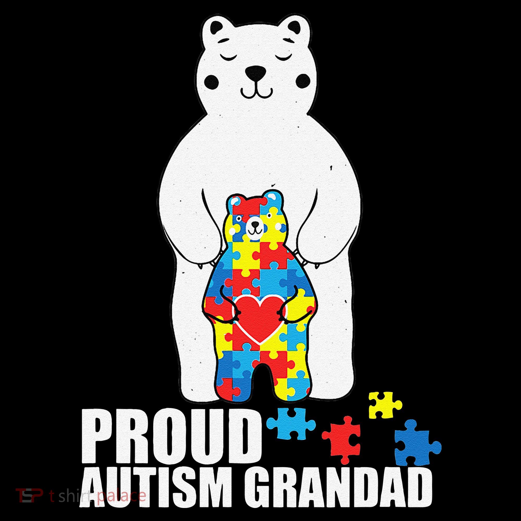 Proud Grandad Bear Autism Awareness Love Autistic Coffee Mug