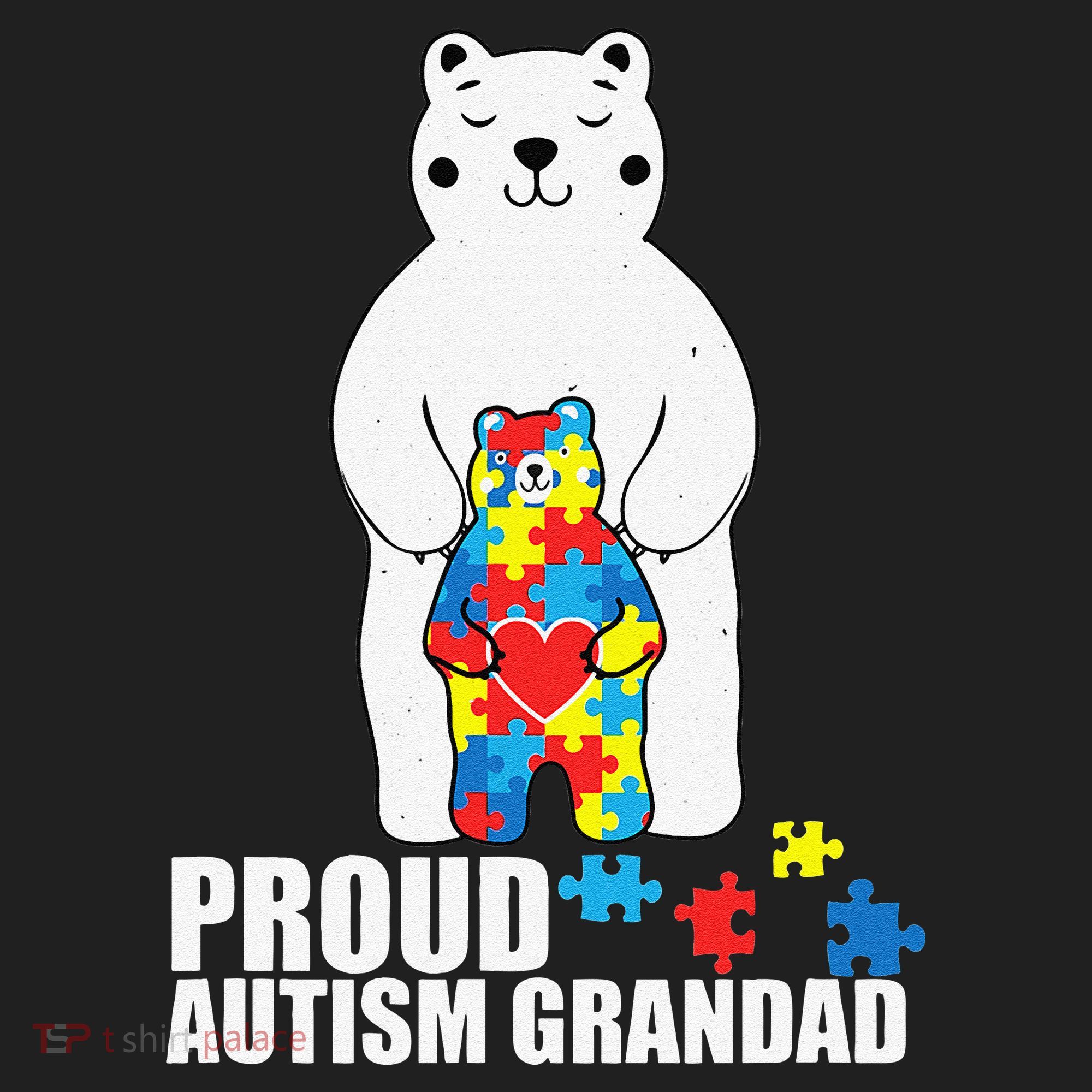 Proud Grandad Bear Autism Awareness Love Autistic Beanie