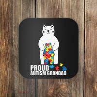 Proud Grandad Bear Autism Awareness Love Autistic Coaster thumb 0