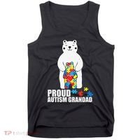 Proud Grandad Bear Autism Awareness Love Autistic Tank Top thumb 0