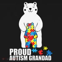 Proud Grandad Bear Autism Awareness Love Autistic Visor thumb 3