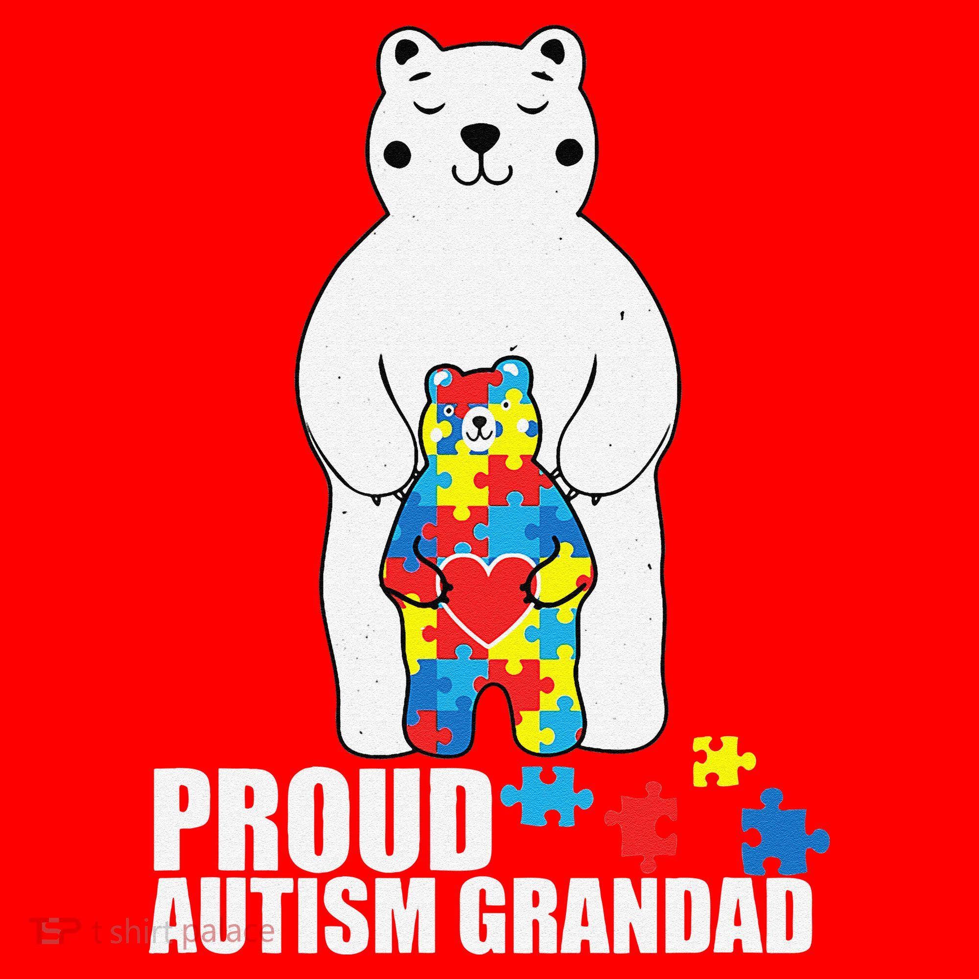Proud Grandad Bear Autism Awareness Love Autistic Santa Hat