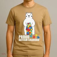 Proud Grandad Bear Autism Awareness Love Autistic T-Shirt thumb 3