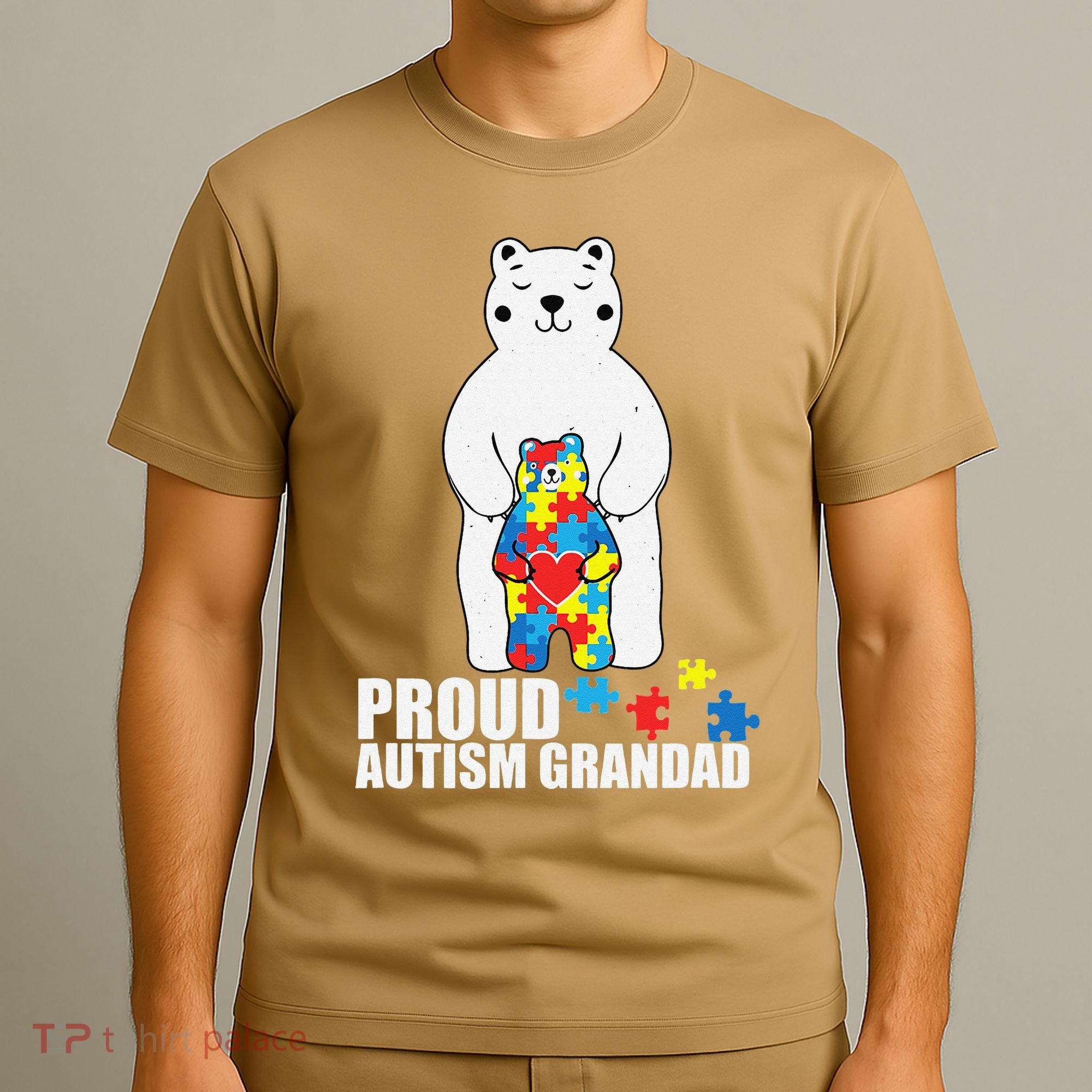 Proud Grandad Bear Autism Awareness Love Autistic T-Shirt