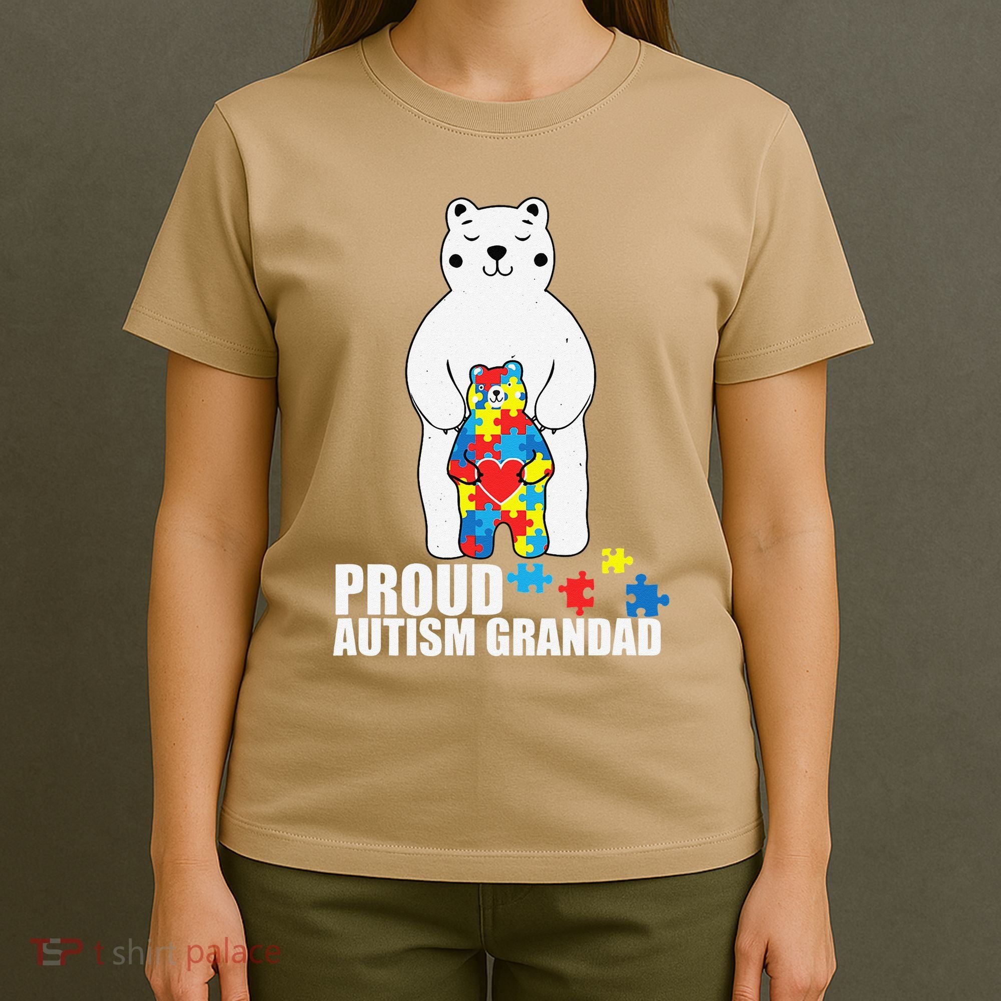 Proud Grandad Bear Autism Awareness Love Autistic T-Shirt