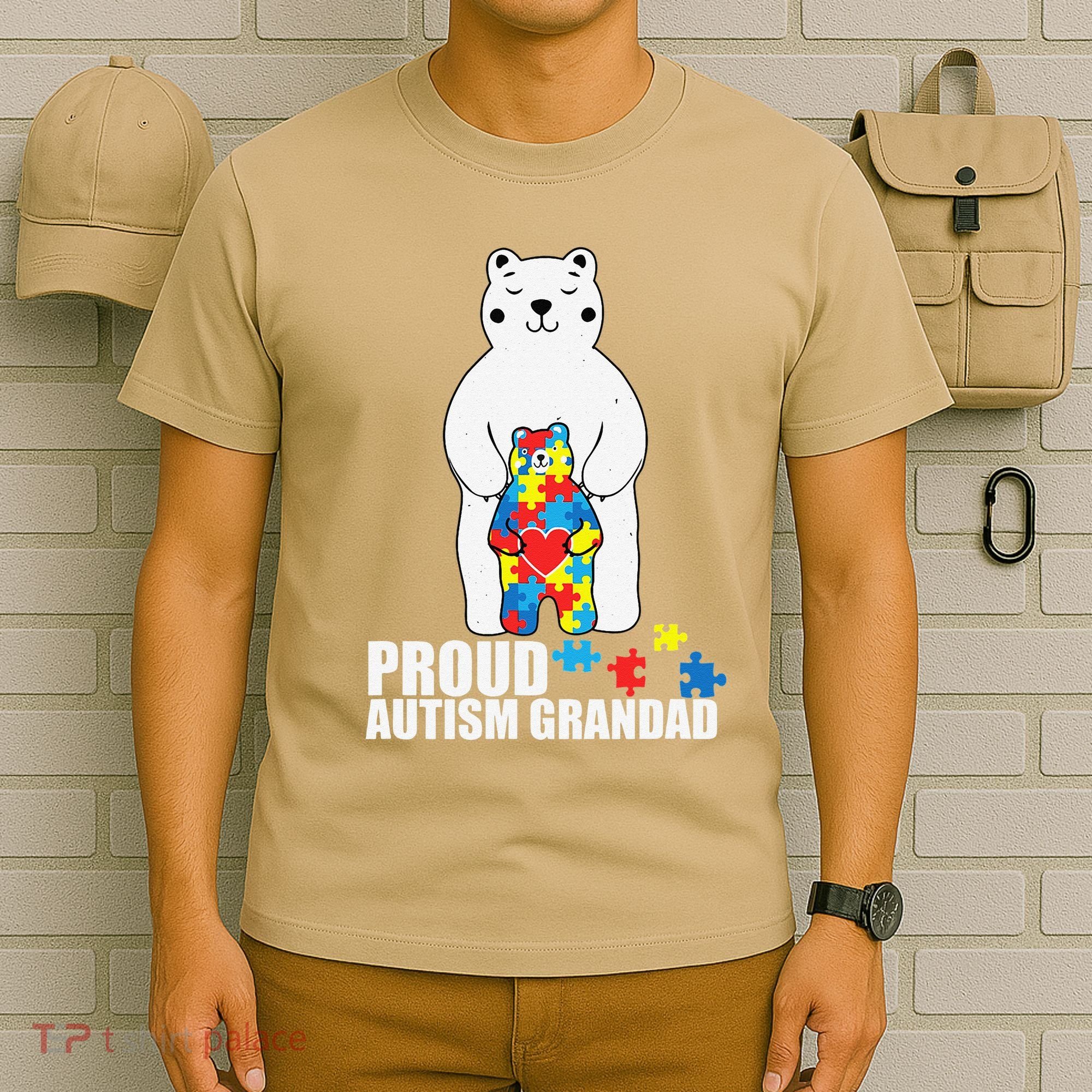 Proud Grandad Bear Autism Awareness Love Autistic T-Shirt