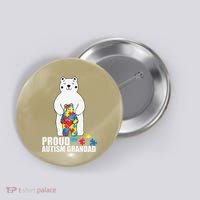 Proud Grandad Bear Autism Awareness Love Autistic Button thumb 0