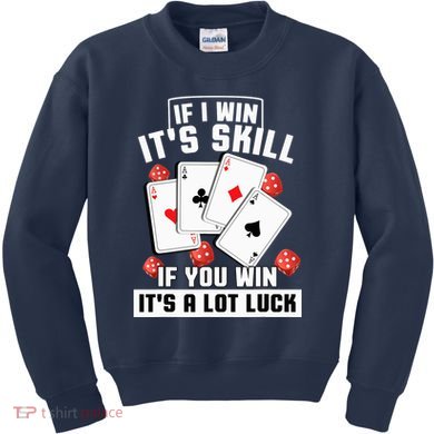 Poker Gifts Blackjack Jackpot Gambling Casino Player Kids Sweatshirt