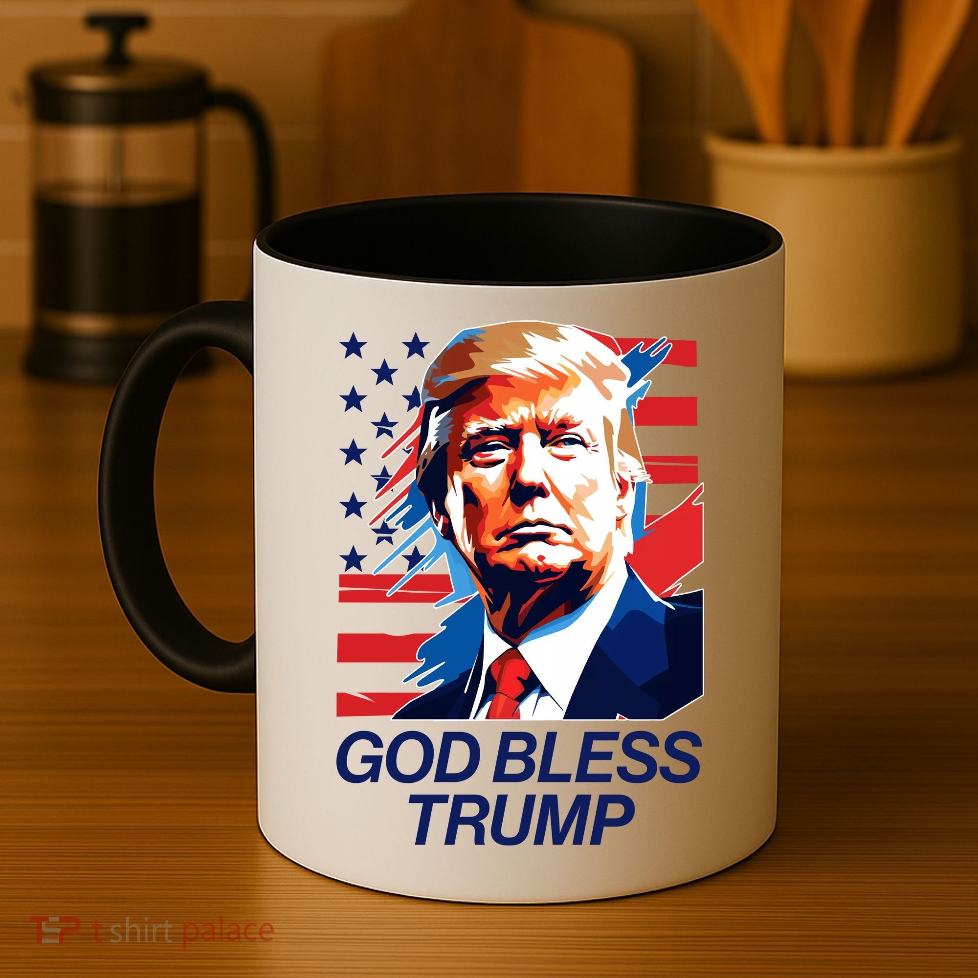 Patriotic God Bless Trump Coffee Mug