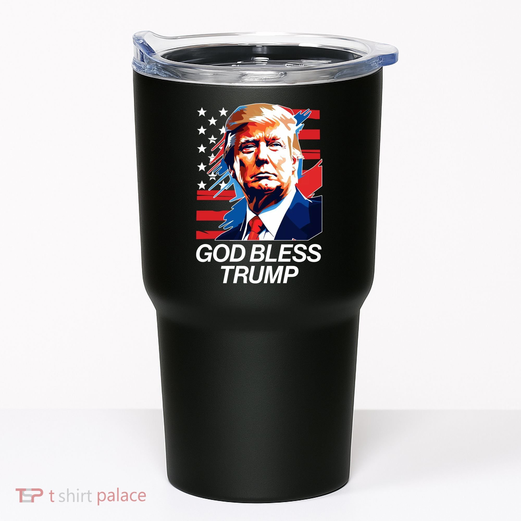 Patriotic God Bless Trump Tumbler