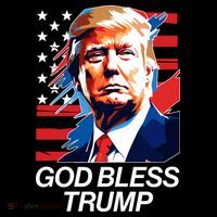 Patriotic God Bless Trump Ornament thumb 1