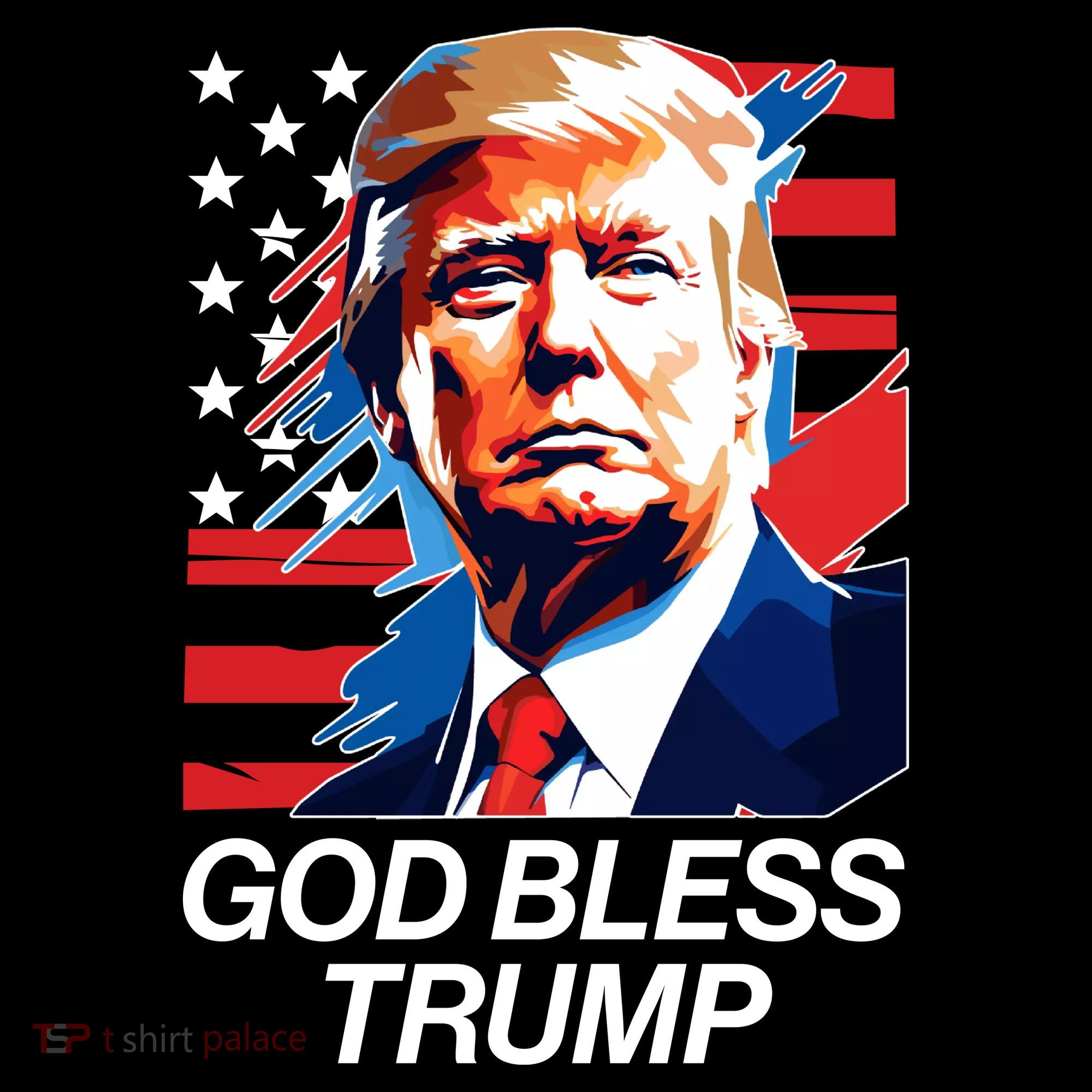 Patriotic God Bless Trump Ornament