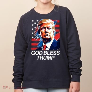 Patriotic God Bless Trump Women's Sweatshirt