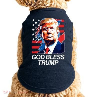 Patriotic God Bless Trump Doggie Tank