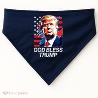 Patriotic God Bless Trump USA-Made Doggie Bandana thumb 0