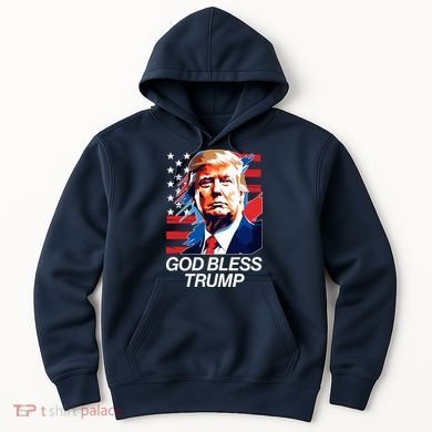 Patriotic God Bless Trump Hoodie